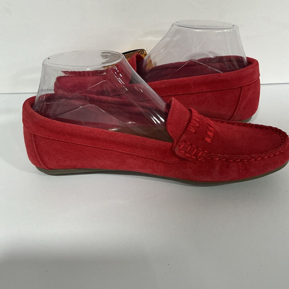 Pierro Masetti Red Leather Suede Moccasin, Driving Shoe, Loafer, 9, NWT - Picture 5 of 9